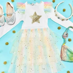 STAR RAINBOW FRILL TUTU DRESS