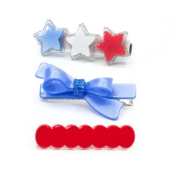 STARS & BOWS CLIPS SET OF 3