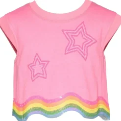 STARS & SEQUIN WAVY CROP TOP