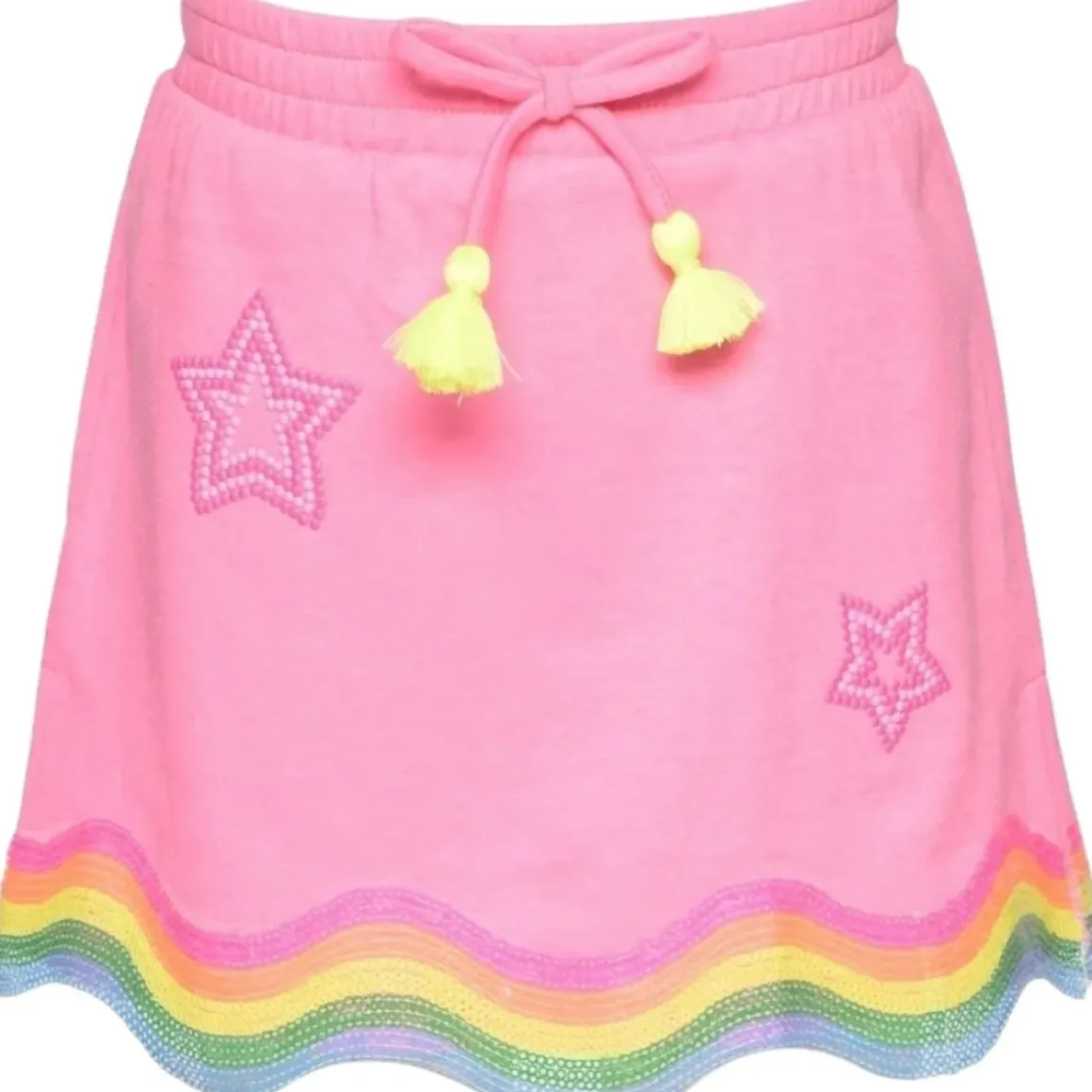 STARS & SEQUIN WAVY TRIM SKIRT