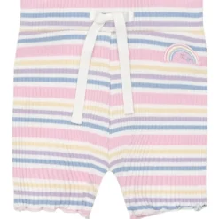 STRIPE RIB BIKER SHORTS