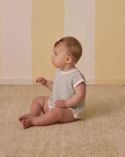 STRIPE SCALLOP KNIT TOP AND BLOOMERS SET