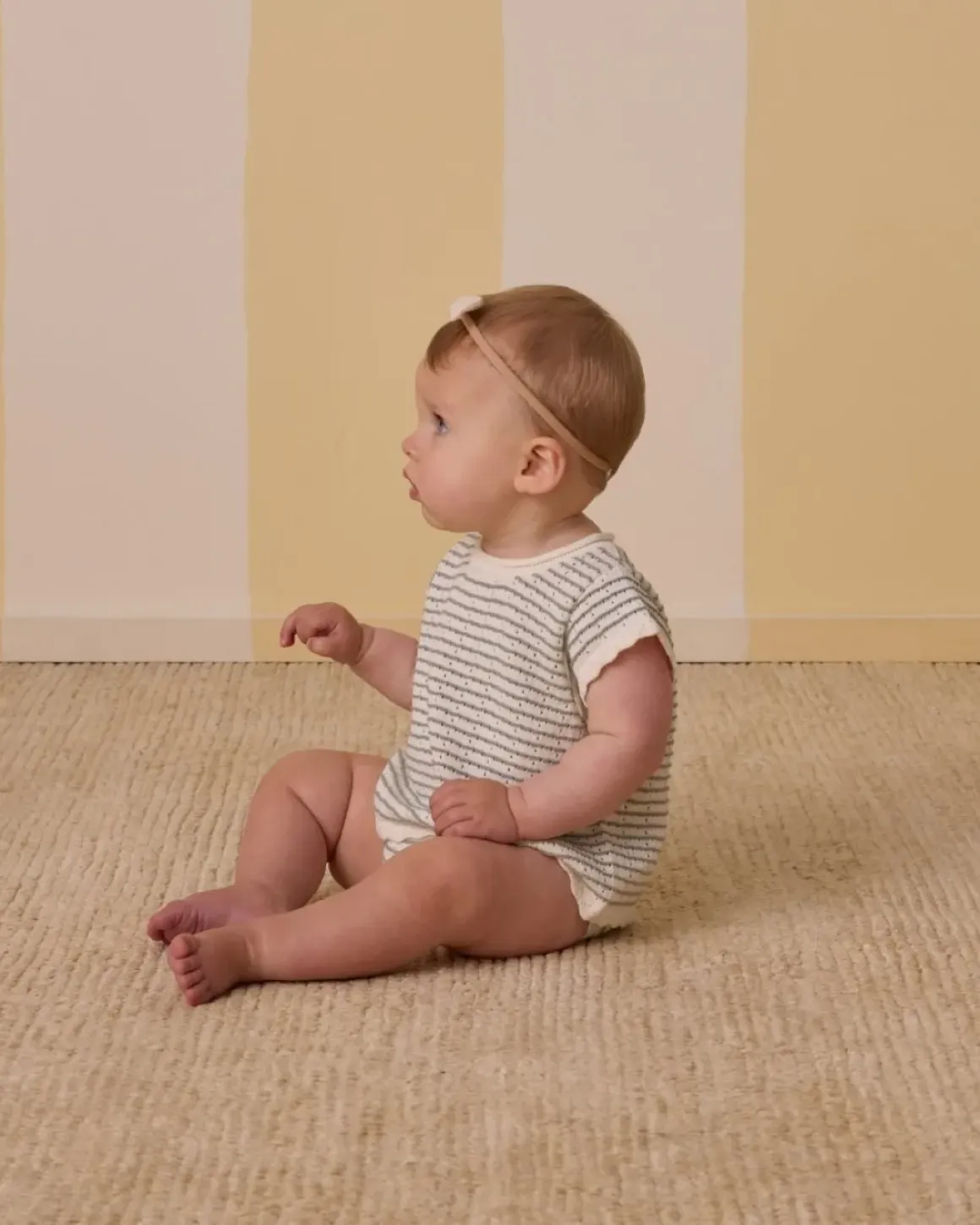 STRIPE SCALLOP KNIT TOP AND BLOOMERS SET