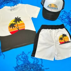 SUNSET PALMS SWIM TRUNKS