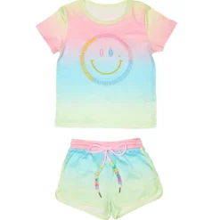 SUNSET SMILEY OMBRÉ TOP AND SHORTS SET