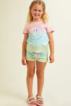 SUNSET SMILEY OMBRÉ TOP AND SHORTS SET