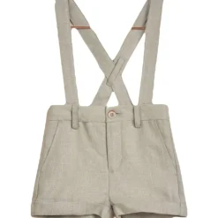 SUSPENDER LINEN SHORTS