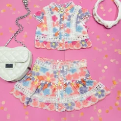 TALIA EMBROIDERED TOP AND SKIRT SET