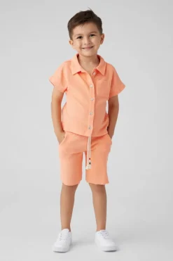 TERRY CABANA BUTTON DOWN TOP