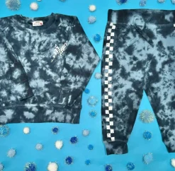 TIE DYE CHECKERED SWEATSHIRT