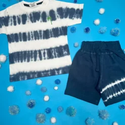 TIE DYE STRIPE SHORTS