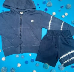 TIE DYE STRIPE ZIP UP HOODIE