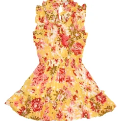 TRINY FLORAL RUFFLE TASSEL DRESS