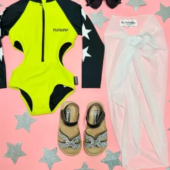 TRIPLE STAR CUTOUT RASH GUARD ONE PIECE SWIMSUIT