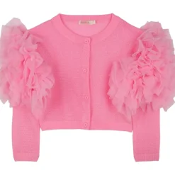 TULLE PUFF SLEEVE CARDIGAN