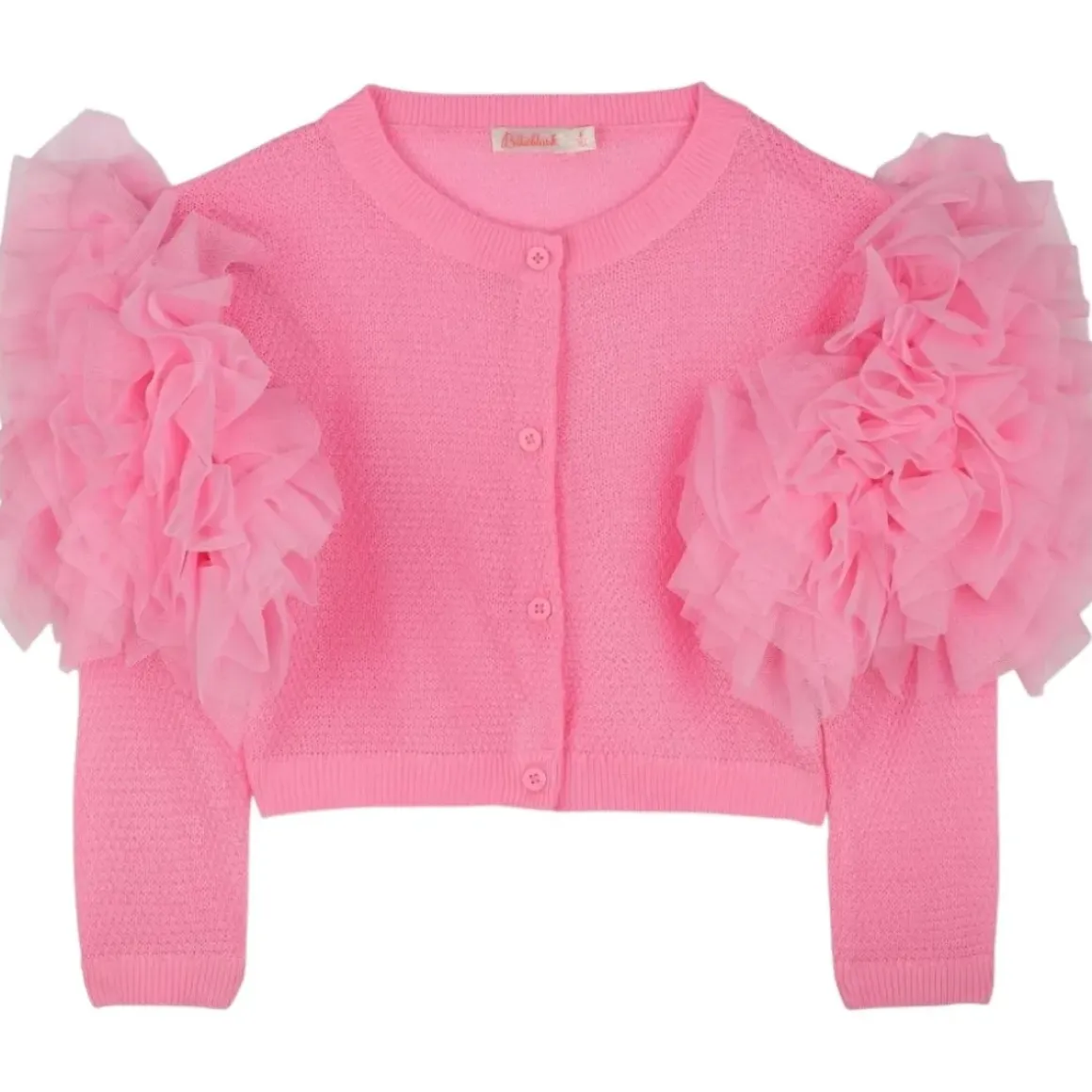 TULLE PUFF SLEEVE CARDIGAN