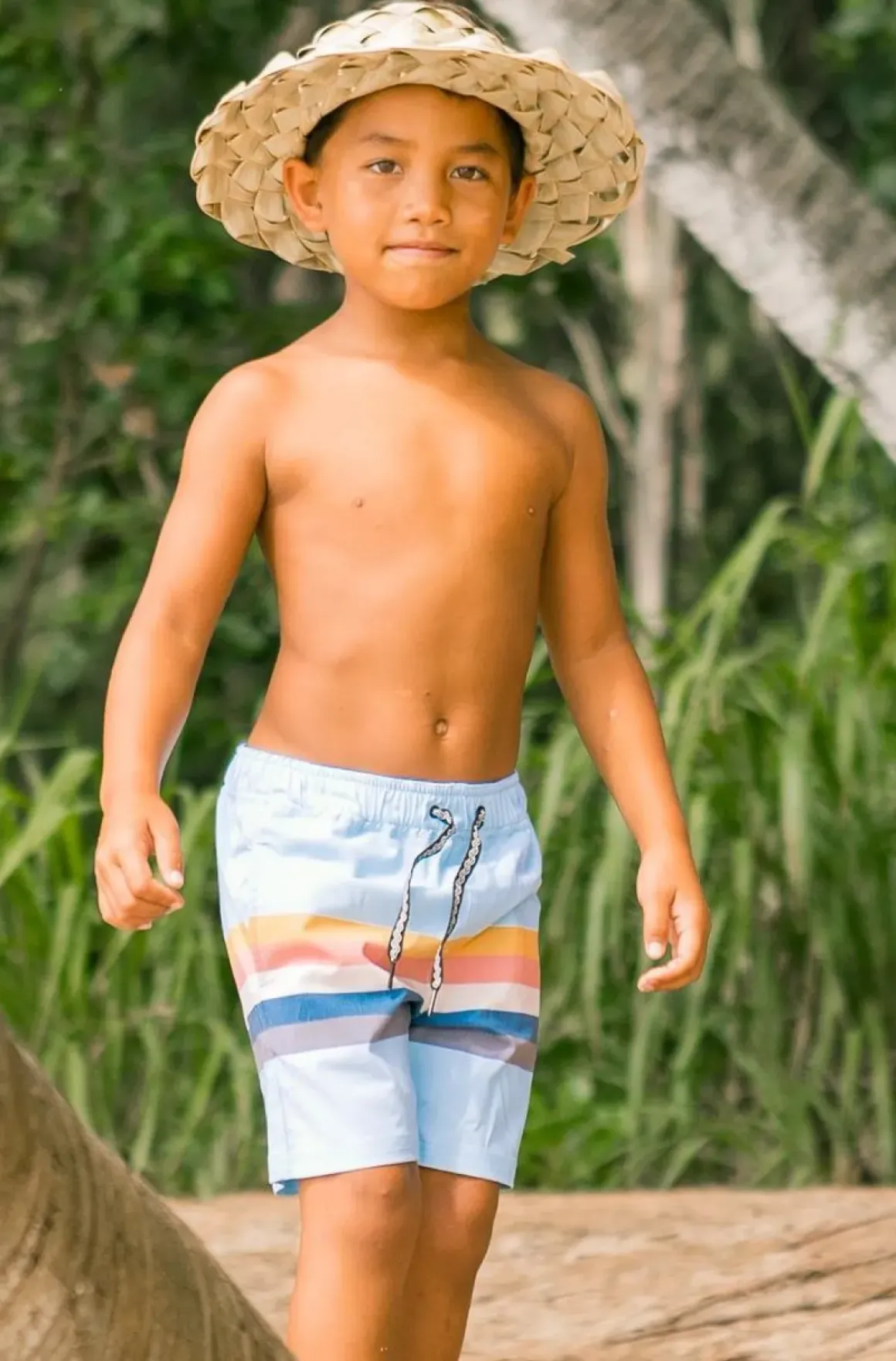 VINTAGE STRIPE SWIM TRUNKS