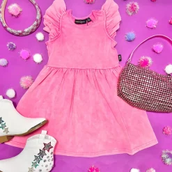 WASHED RUFFLE DRESS