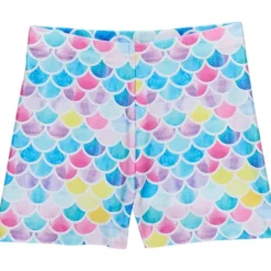 WATERCOLOR MERMAID BIKER SHORTS