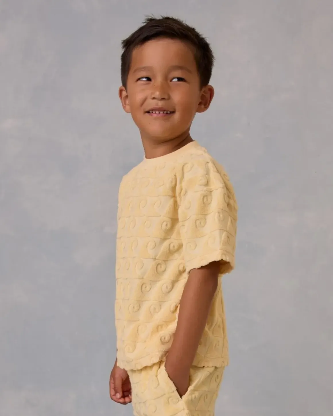 WAVES TERRY RELAXED TSHIRT AND SHORTS SET