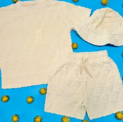 WAVES TERRY RELAXED TSHIRT AND SHORTS SET