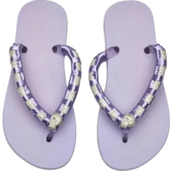 WOVEN CRYSTAL FLIP FLOP SANDALS