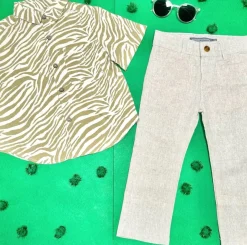 ZEBRA BUTTON DOWN TOP