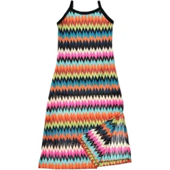ZIG ZAG SLIT ON THE SIDE MAXI DRESS