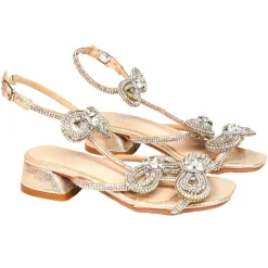 ZOE MACH IRIDESCENT CRYSTAL MINI HEEL SANDALS