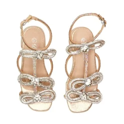 ZOE MACH IRIDESCENT CRYSTAL MINI HEEL SANDALS